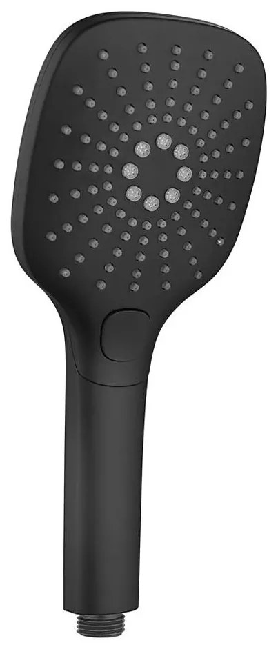 Sapho - Ręczna słuchawka prysznicowa z przyciskiem, matowa czerń