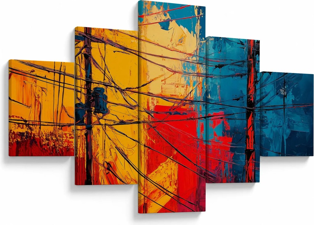 Obraz - Abstrakcyjne linie elektryczne (125x70 cm)
