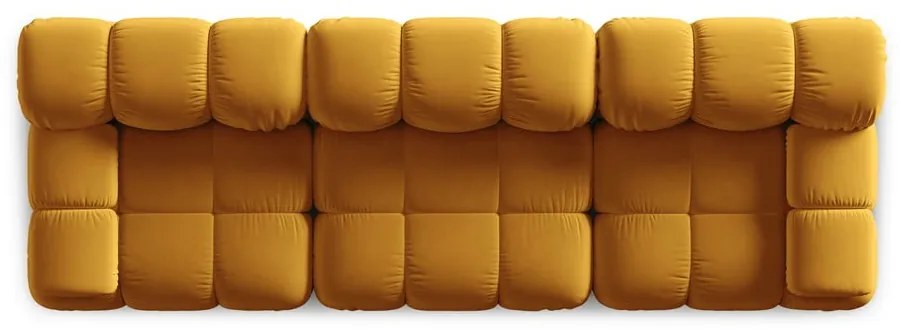 Żółta aksamitna sofa 282 cm Bellis – Micadoni Home