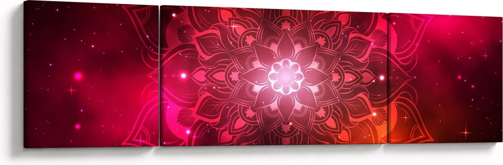 Obraz czerwonej abstrakcji (170x50 cm)