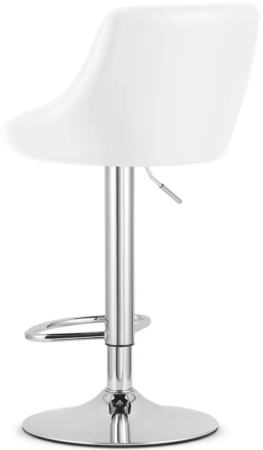 Biały chromowany hoker tapicerowany ekoskórą z oparciem Z6-E22