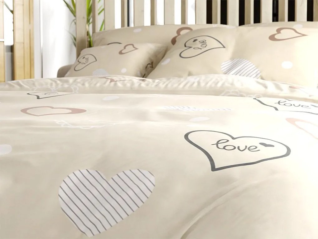 PrzytulneMieszkanie.pl PrzytulneMieszkanie.pl Bawełniana pościel DEAMON POLY beżowa Rozmiar pościeli: 70 x 90 cm | 140 x 220 cm