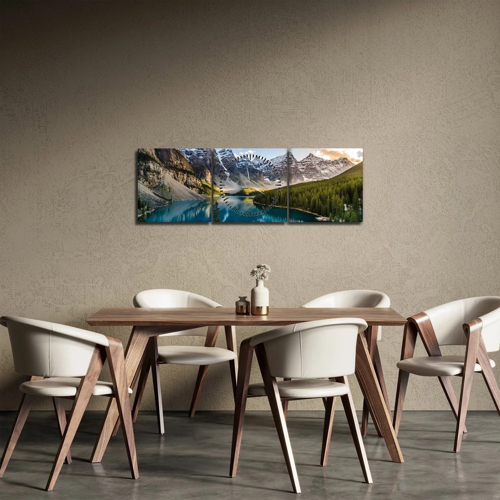 Obraz - Kanada, Park Narodowy Banff, Jezioro Moraine (z zegarem) (90x30 cm)