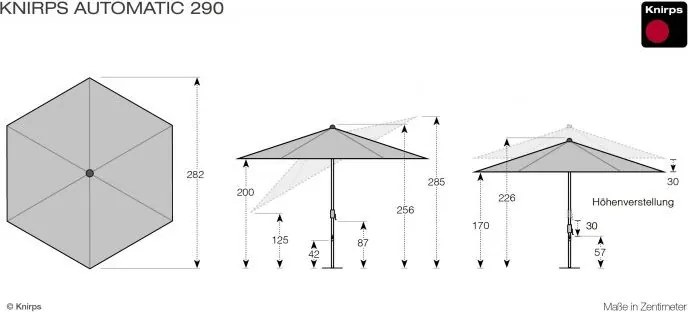 Knirps Automatic biały - Towar z drobną wadą (S273) nachylany parasol ogrodowy 290 cm