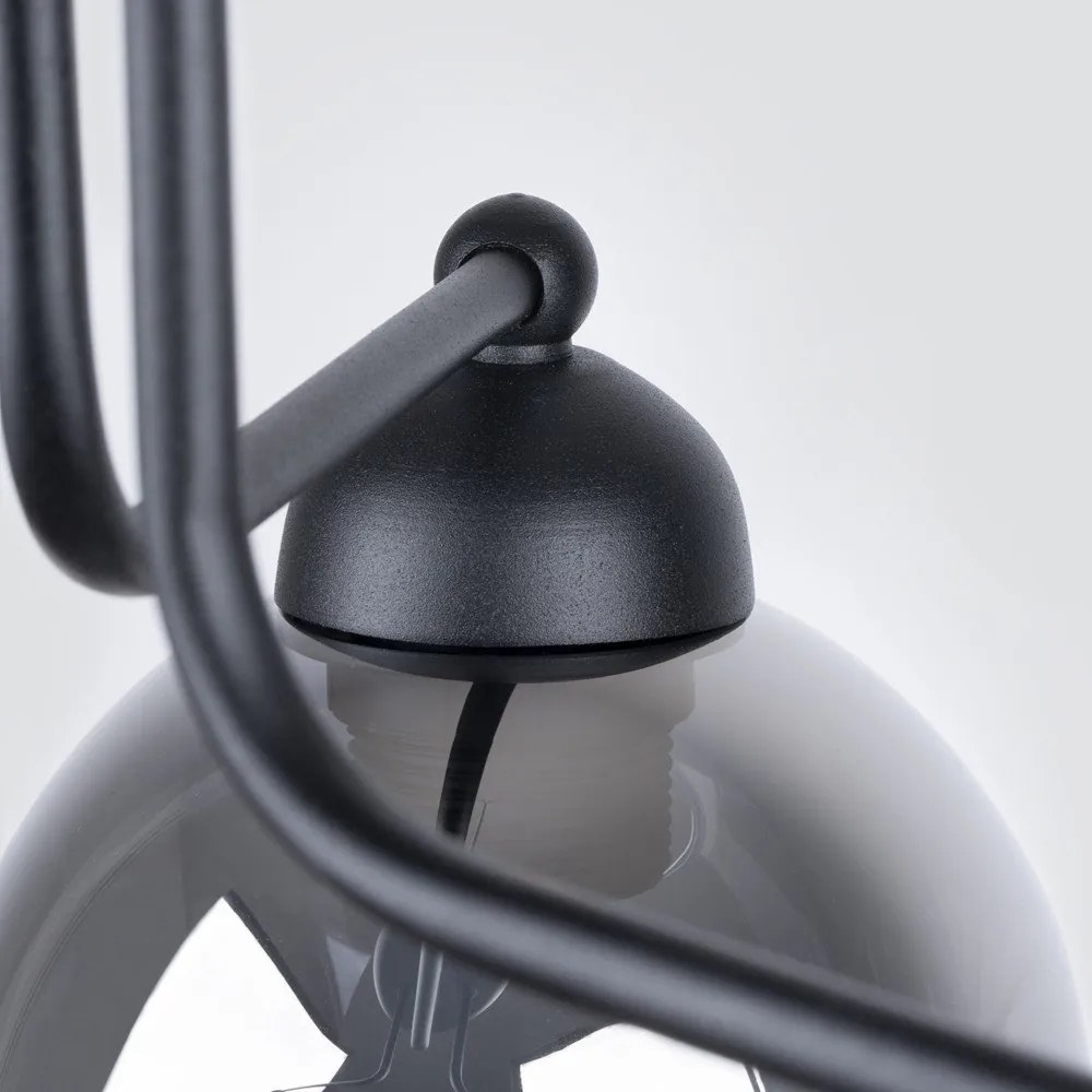 Czarna lampa sufitowa ze szklanym kloszem 54x54 cm Garten – Sollux