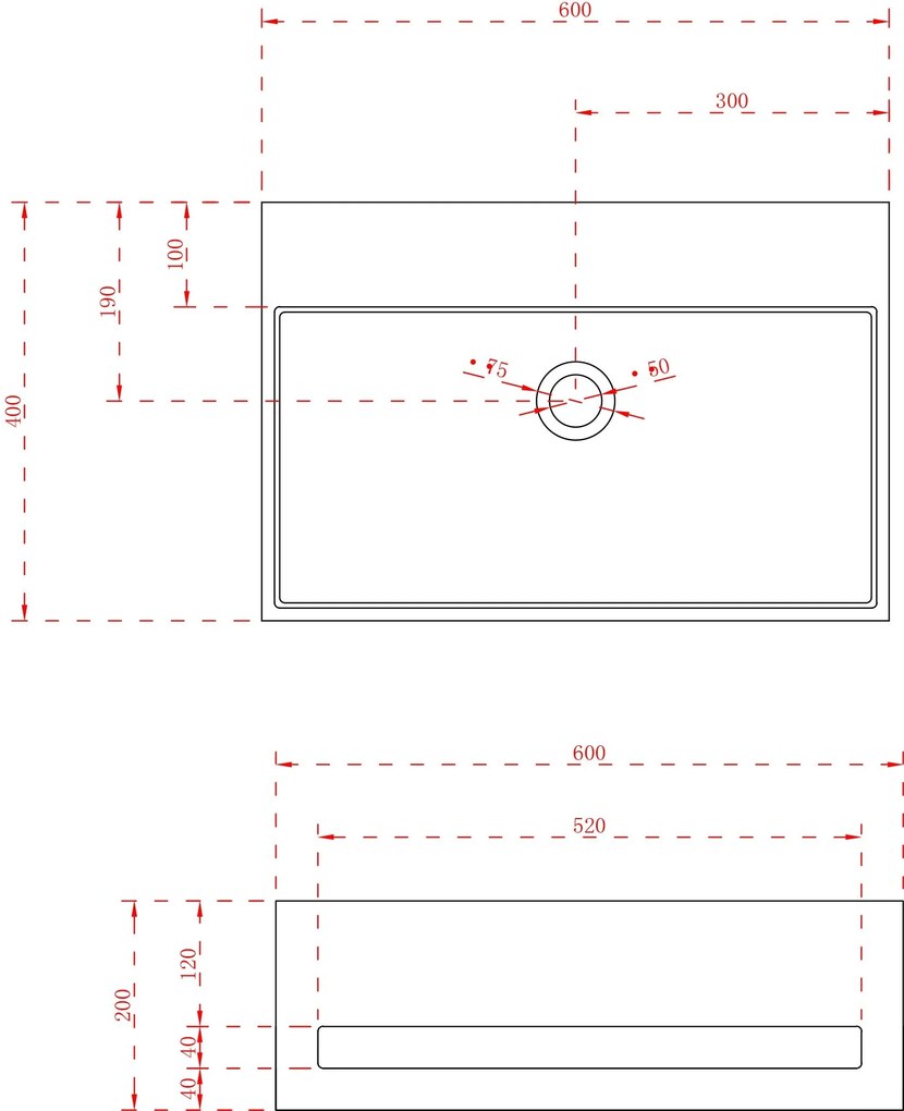 Umywalka ścienna TWG02 z odlewu mineralnego