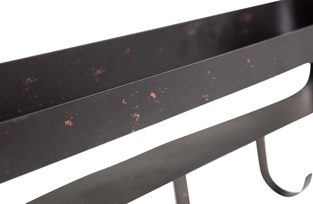 Metalowa półka do łazienki RAKKA 81x31 cm, czarna z patyną