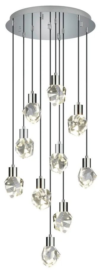Lampa wisząca LED w kolorze srebra ze szklanym kloszem ø 51,5 cm Verano – Trio Select