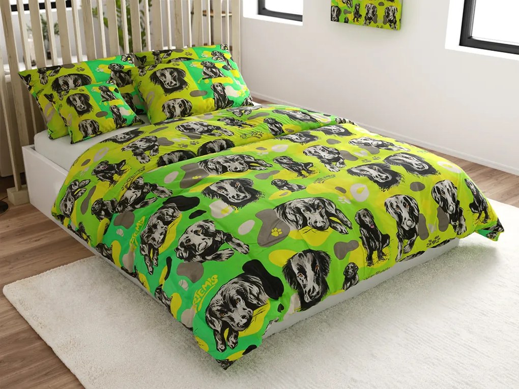 PrzytulneMieszkanie.pl PrzytulneMieszkanie.pl Bawełniana pościel ARTEMIS zielona, 100% bawełna Rozmiar pościeli: 2 szt 70 x 90 cm | 200 x 220 cm