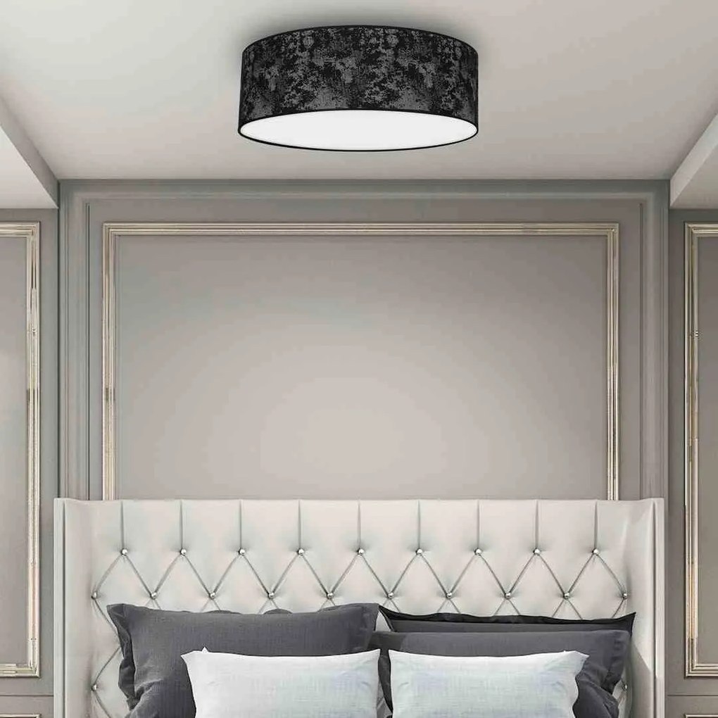 Lampa Sufitowa, czarna, okrągła SATINO SILVER 3xE27 Ø60cm