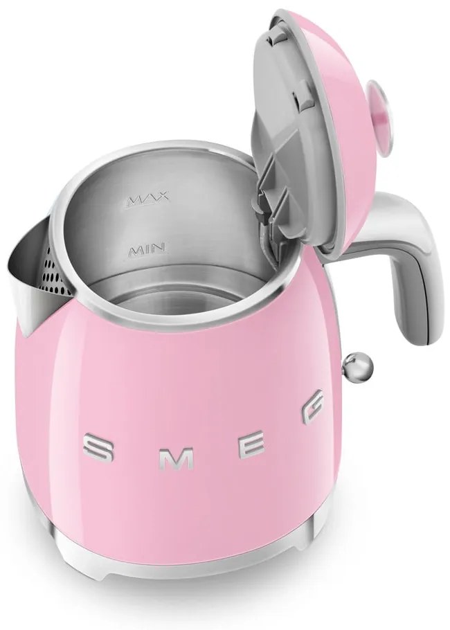 Różowy czajnik elektryczny ze stali nierdzewnej 800 ml Retro Style – SMEG