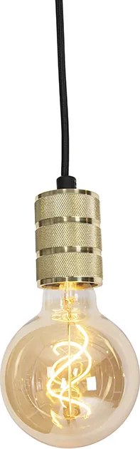 Nowoczesny system szynowy z 3 reflektorami i 3 lampami wiszącymi złoty 1-fazowy - Iconic Cavalux Jeana