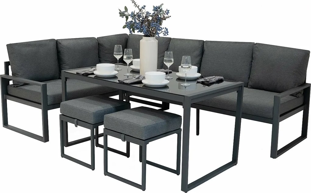 Zestaw narożny aluminiowy - antracytowy szary