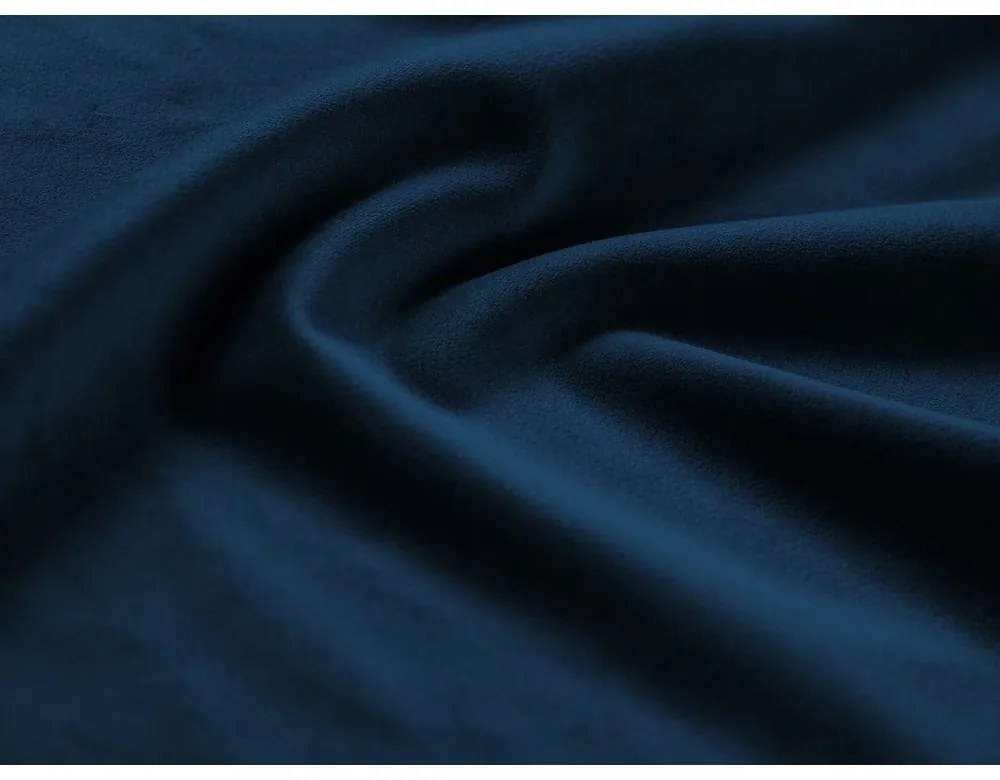 Niebieska aksamitna rozkładana sofa ze schowkiem 235 cm Kyoto – Cosmopolitan Design