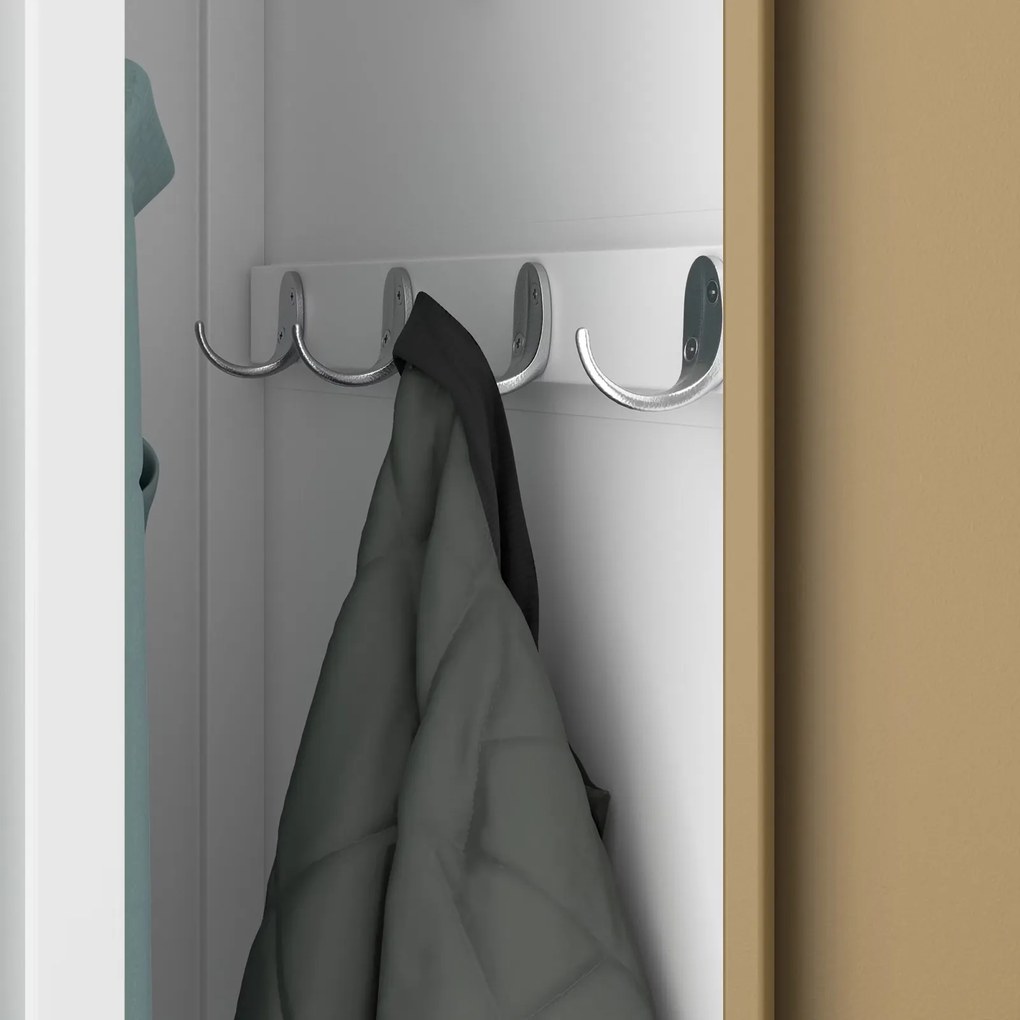 Szafa socjalna czterokomorowa Eco Design Kacper 80x50x180 cm, biały/orzech