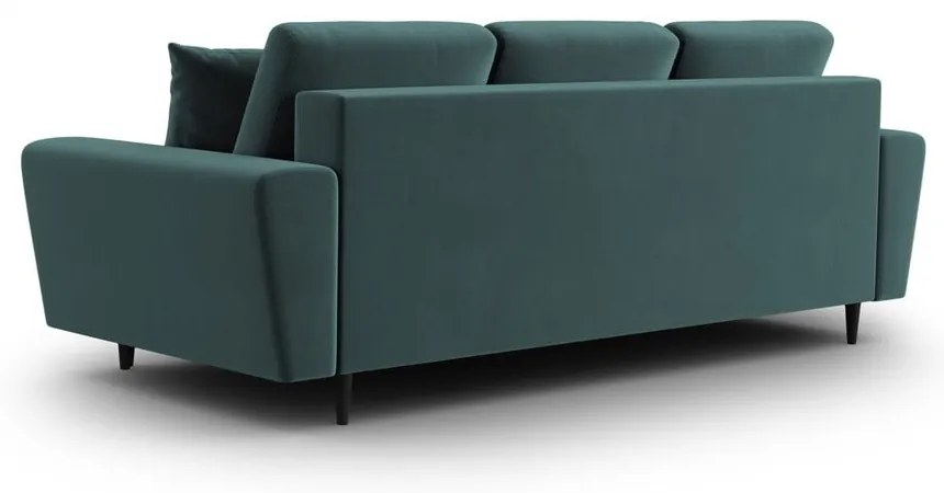 Morska aksamitna rozkładana/ze schowkiem sofa 235 cm Kyoto – Cosmopolitan Design