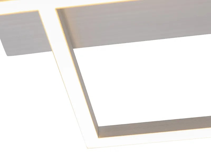 Kwadratowa lampa sufitowa ze stali z 3-stopniowym ściemniaczem - Plazas Novo Nowoczesny Oswietlenie wewnetrzne