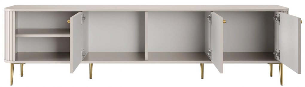 Szafka RTV Vesper 3D 187 cm - kaszmir / złote nogi