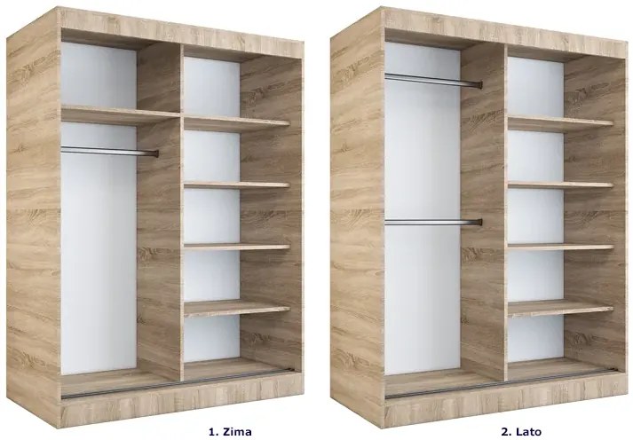 Szafa przesuwna antracyt + biały 150 cm R4-F52