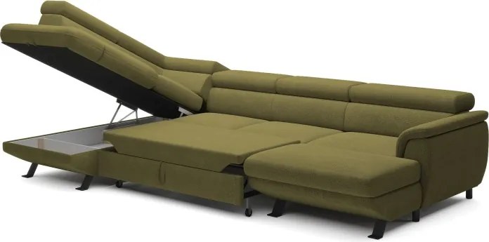 Narożnik RAVEN XL wolnostojący z funkcją spania tkanina Artico 37436 Mostaza WERSAL