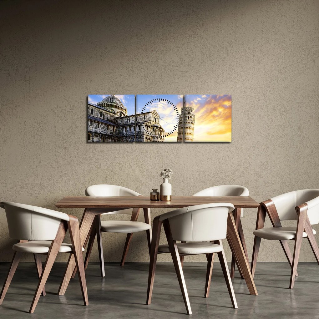 Obraz - Piza (z zegarem) (90x30 cm)