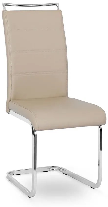 Beżowe nowoczesne krzesło na płozach B0-P43