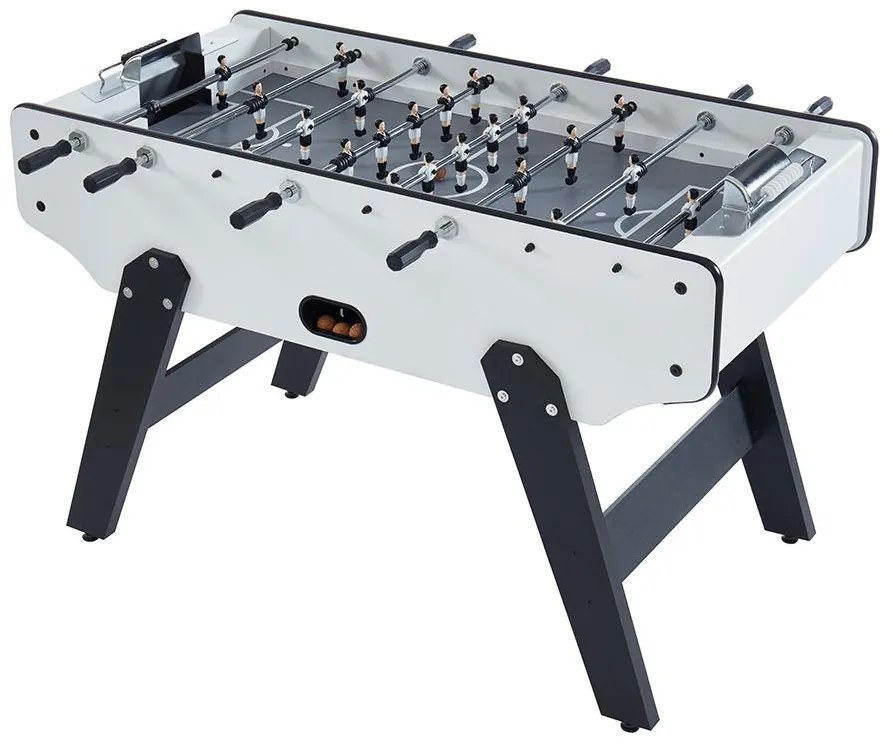 Stół do gry w piłkarzyki SUAREZ z MDF-u – 153 × 77,6 × 96 cm (dł. × szer. × wys.) – kolor biały