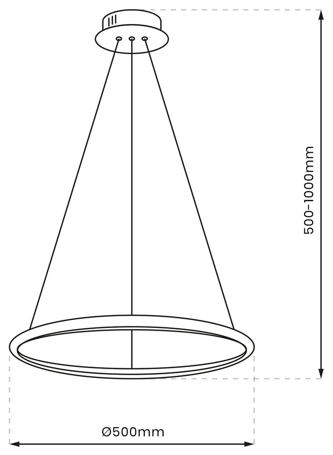 Lampa wisząca ROTONDA BLACK 27W LED, czarna, wiszące koło