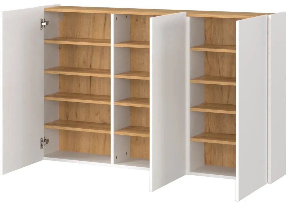 Biała szafka w dekorze dębu wisząca 138x87x25 cm Libbiano – Germania