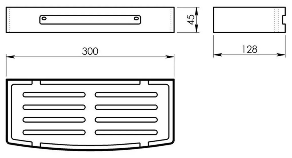 GEDY 241738 Półka prysznicowa Smart, 30 x 4,5 x 12,8 cm, stal nierdzewna mat