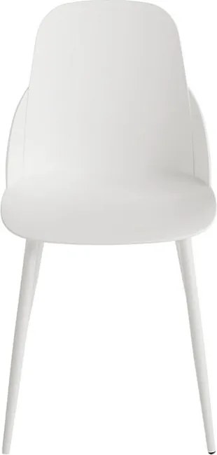 Komplet 2 nowoczesnych białych krzeseł "Solinea" z polipropylenu z metalową ramą cm 44x51 82h