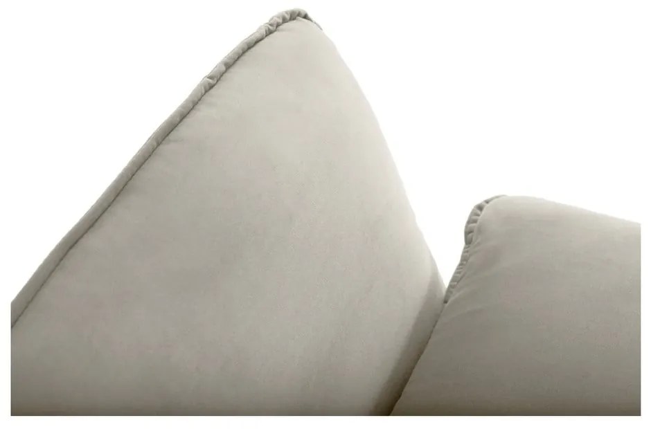 Beżowa narożna aksamitna sofa prawostronna Cosmopolitan Design Vienna