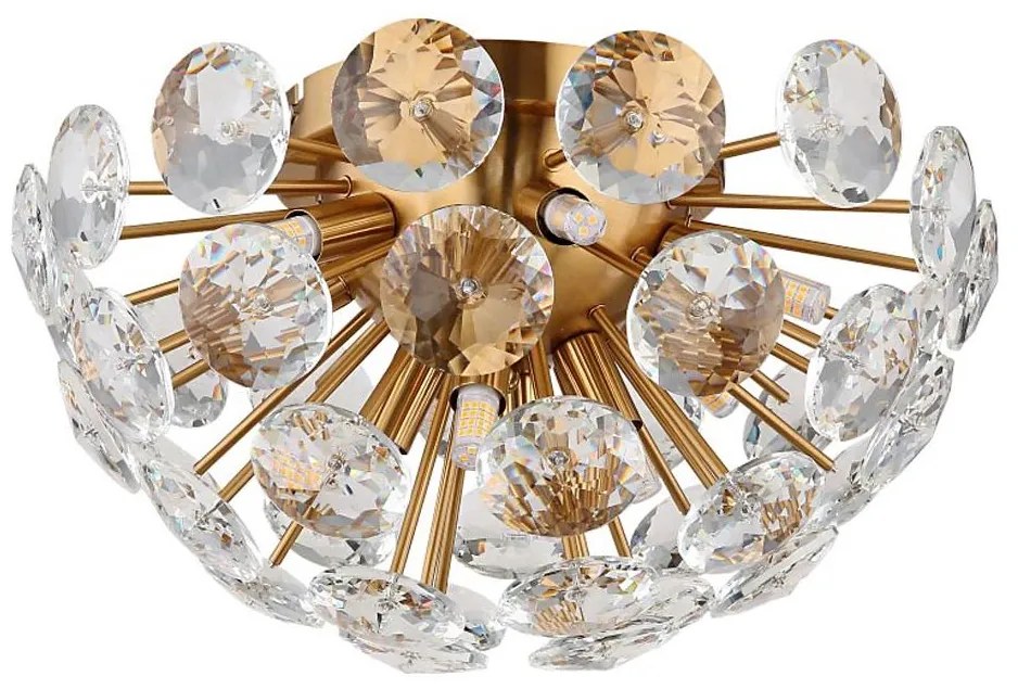 Globo 16047D - Plafon VIRINA 10xG9/7W/230V złoty śr. 39 cm