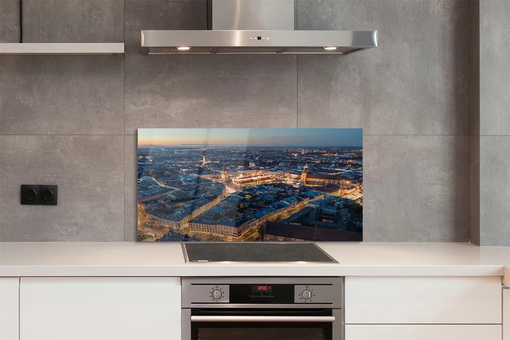 Panel Szklany Kraków Panorama noc