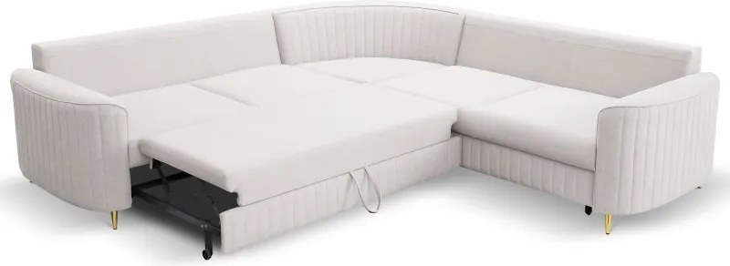 Narożnik LAREN nowoczesna sofa z funkcją spania pojemnik na pościel prawa strona CASTEL 04 251x251x85 cm