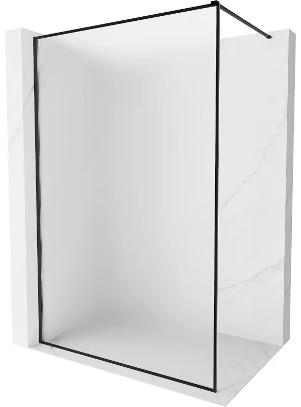 Mexen Kioto-XF ścianka prysznicowa Walk-in z ramką 70 x 202 cm, szron 10 mm, czarna - 800-070-104-70-30-X