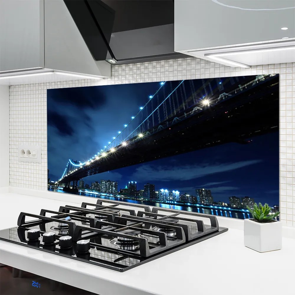 Panel Szklany do Kuchni Panorama Nowoczesnego Mostu