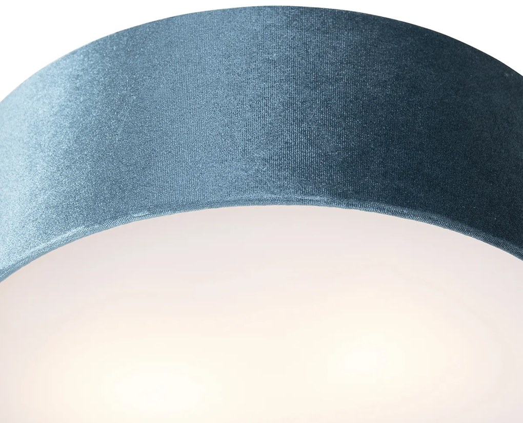 Nowoczesna lampa sufitowa niebieska 30 cm ze złotym wnętrzem - Drum Nowoczesny Oswietlenie wewnetrzne