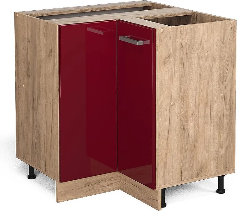 Szafka narożna czerwony połysk 75.6x46x81.6 r-line