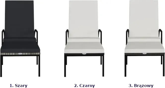 Leżak ogrodowy z podnóżkiem brązowy N3-C08