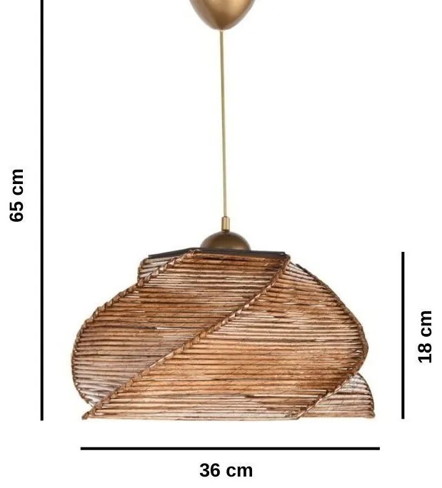 Żyrandol wiszący Pentagone - Antiquation, brązowy