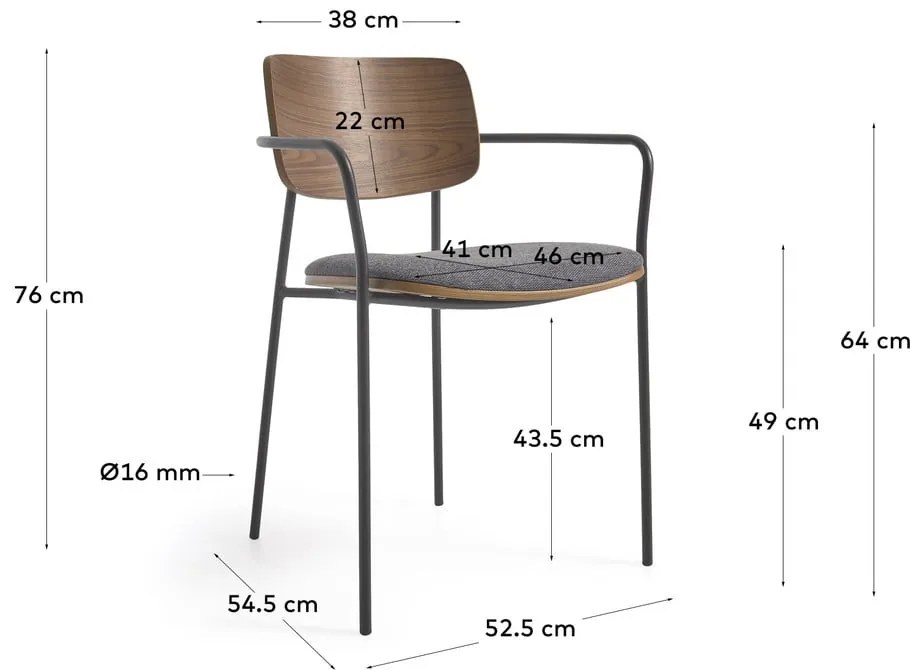 Szaro-brązowe krzesło Maureen – Kave Home