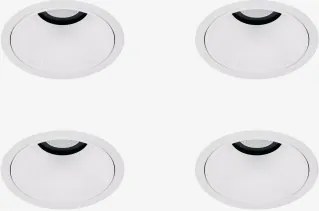 Pack 4 Wbudowanych Downlightów Led Z Okrągłymi Ramkami Ø8 Cm Do Użytku Zewnętrznego, Wykonanych Z Aluminium Orelva Biała & 8 W & 38º & Białe Zimne Świ