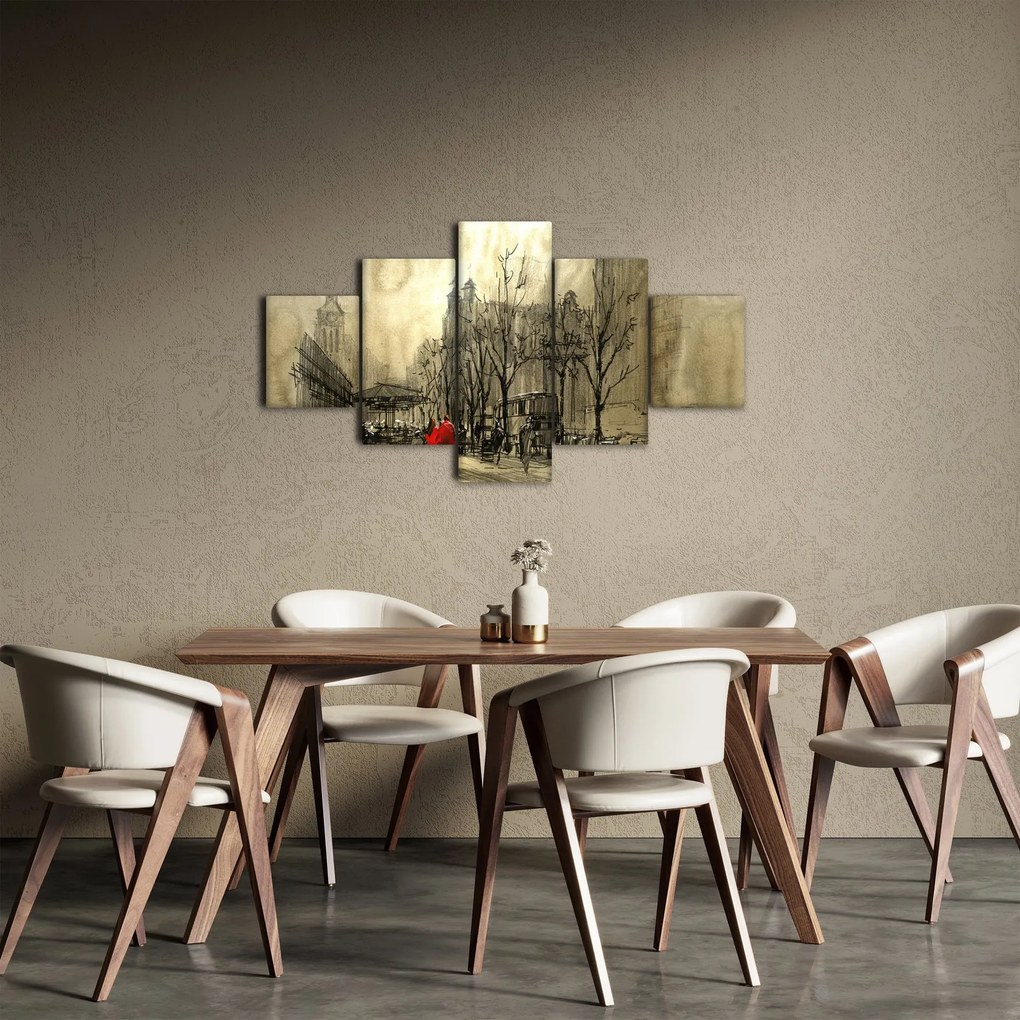 Obraz - Szkic miasta (125x70 cm)