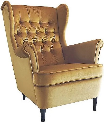 Fotel uszak HARRY VELVET curry