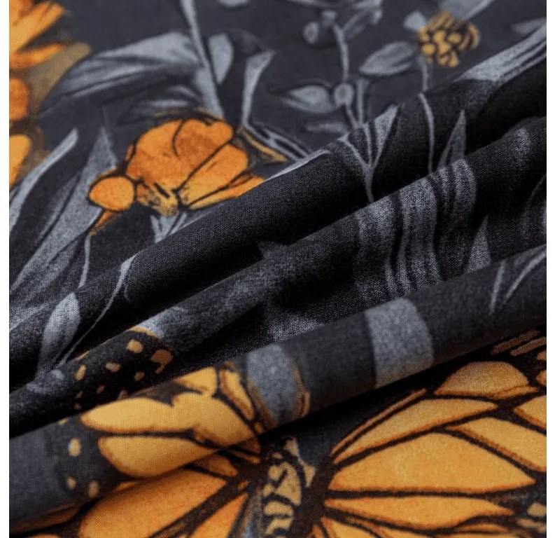 PrzytulneMieszkanie.pl PrzytulneMieszkanie.pl Pościel z mikrowłókna BUTTERFLY GARDEN niebiesko-szara Rozmiar pościeli: 2 szt 70 x 90 cm | 200 x 220 cm