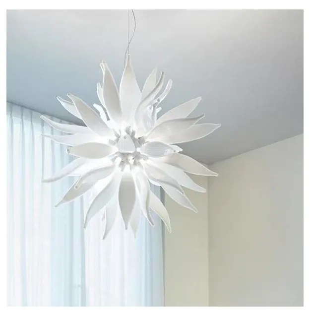 Ideal Lux - LED Żyrandol na lince LEAVES 12xG9/3W/230V śr. 80 cm biały