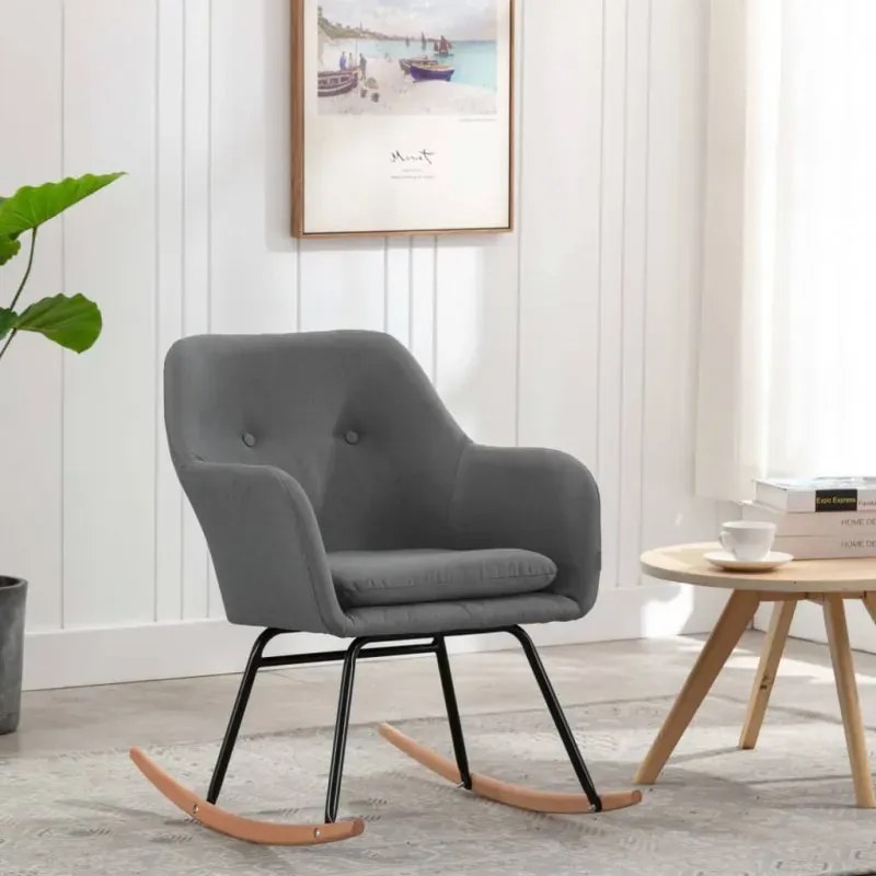 Jasnoszary nowoczesny fotel bujany C6-D65