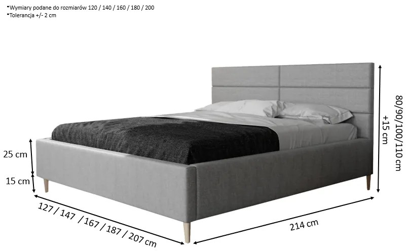 Łóżko sypialniane Basic SLIM - 200x200