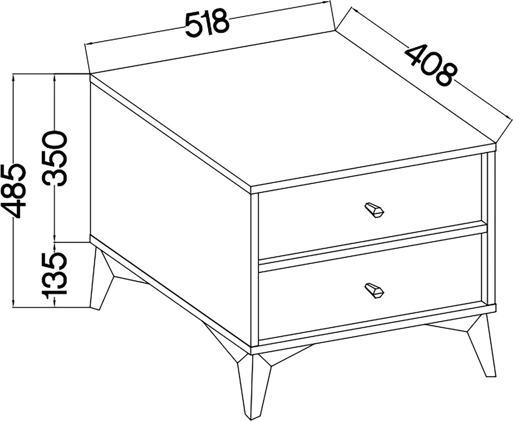 Szafka Nocna TORINO 51,8 cm Stolik Nocny do Sypialni